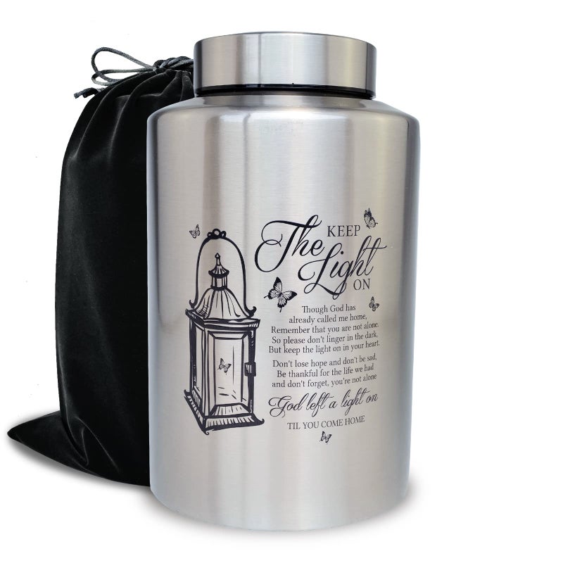 Mianachilu Large Urns for Adult Male Female Ashes  Up to 220 lbs Decorative Cremation Lamp Urn for Human Ashes(Keep The Light On) - Image 1